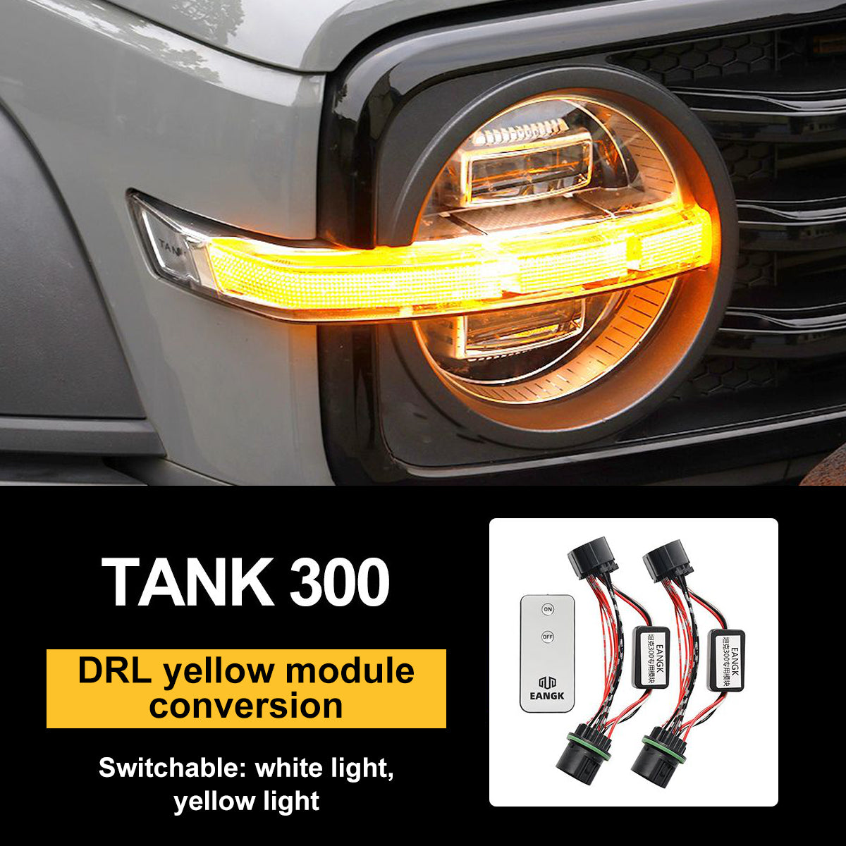 Module for converting daytime running lights for Tank 300 (yellow light, with wireless control panel) – Style 2