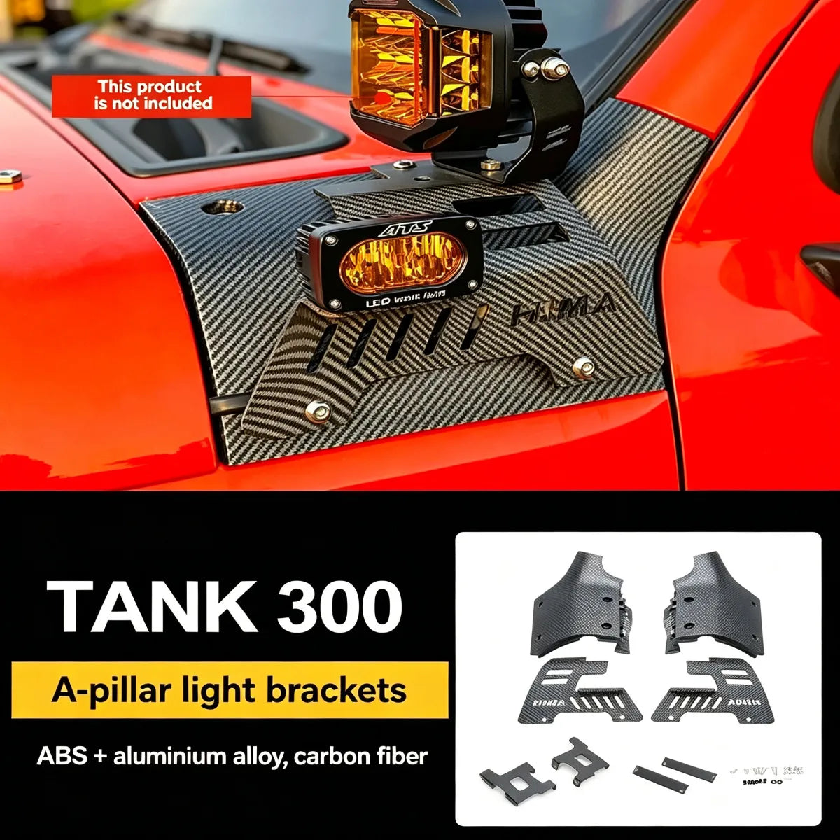 Brackets for headlights on rack A and hood for Tank 300