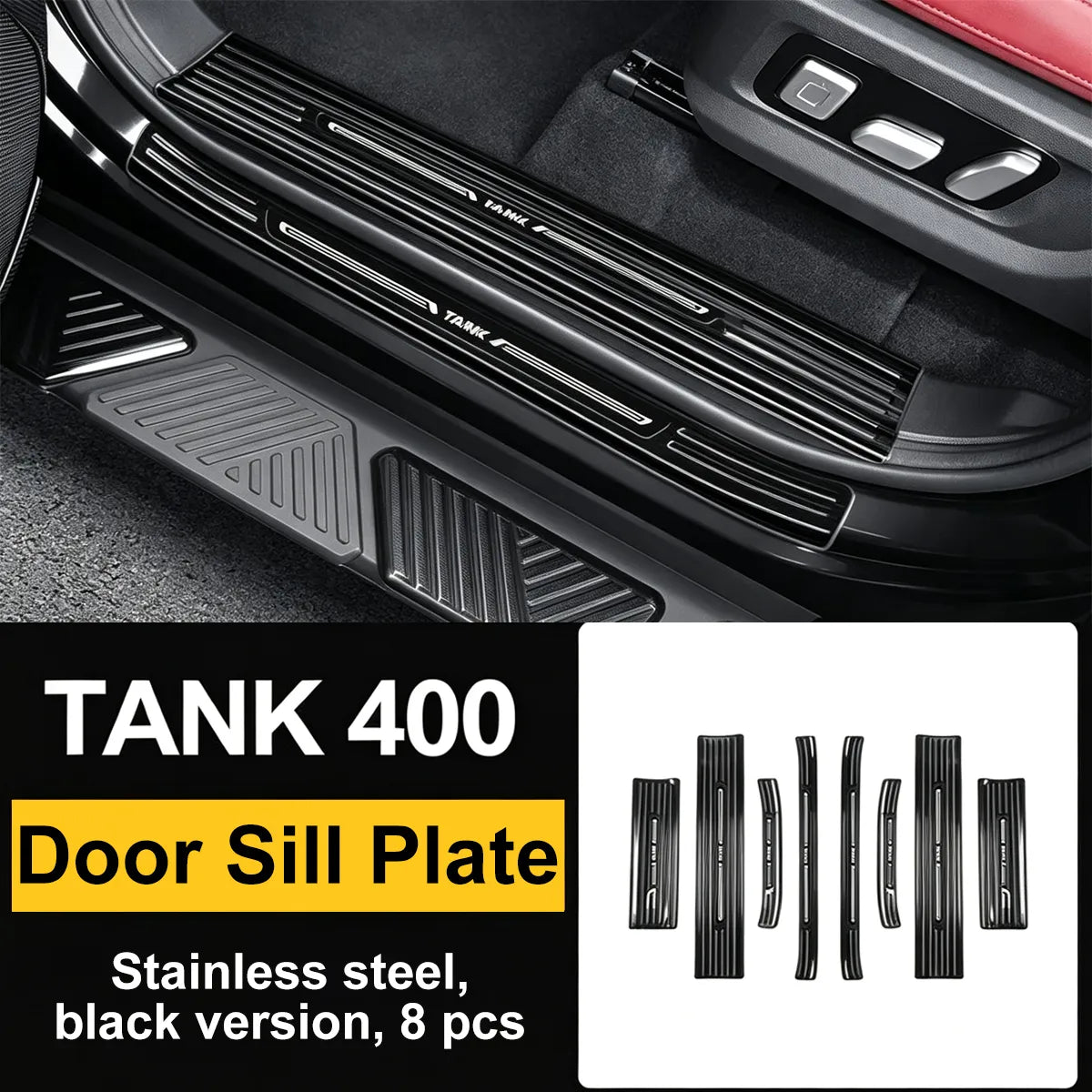 Stainless sills (threshold linings) on the body for Tank 400