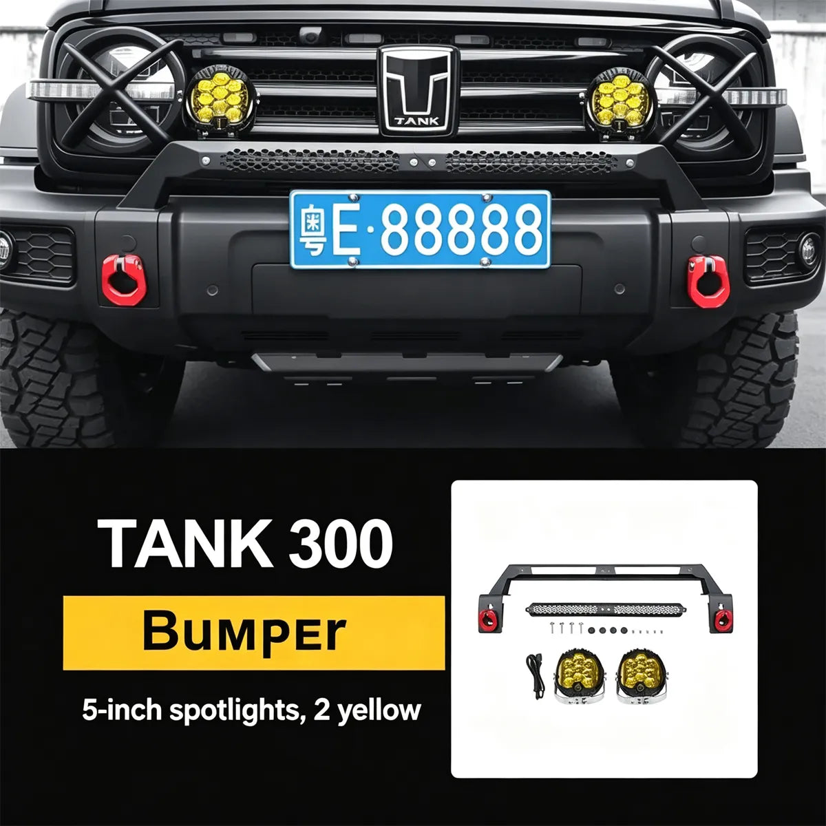 Bracket for LED spotlights on the front bumper for Tank 300