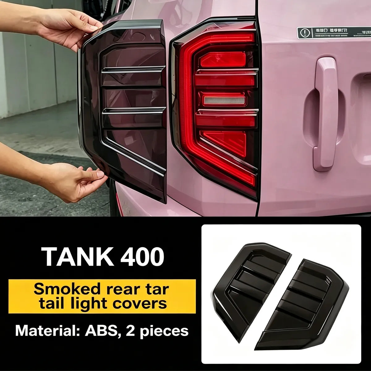 Dark-colored taillight protectors for Tank 400 Hi4-T