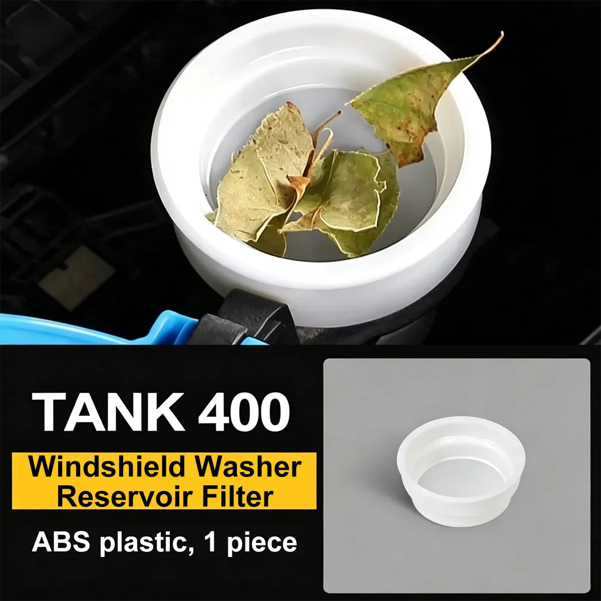 Funnel-mesh filter for filler neck tank of windshield washer Tank 400