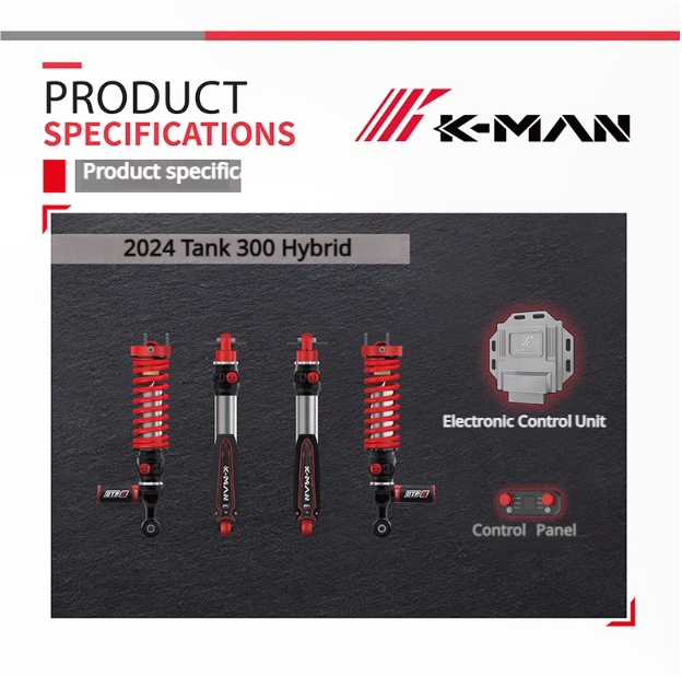 K-MAN 1.5-Inch Lift Shock Absorber Kit for GWM Tank 300 - product image 3 of 6