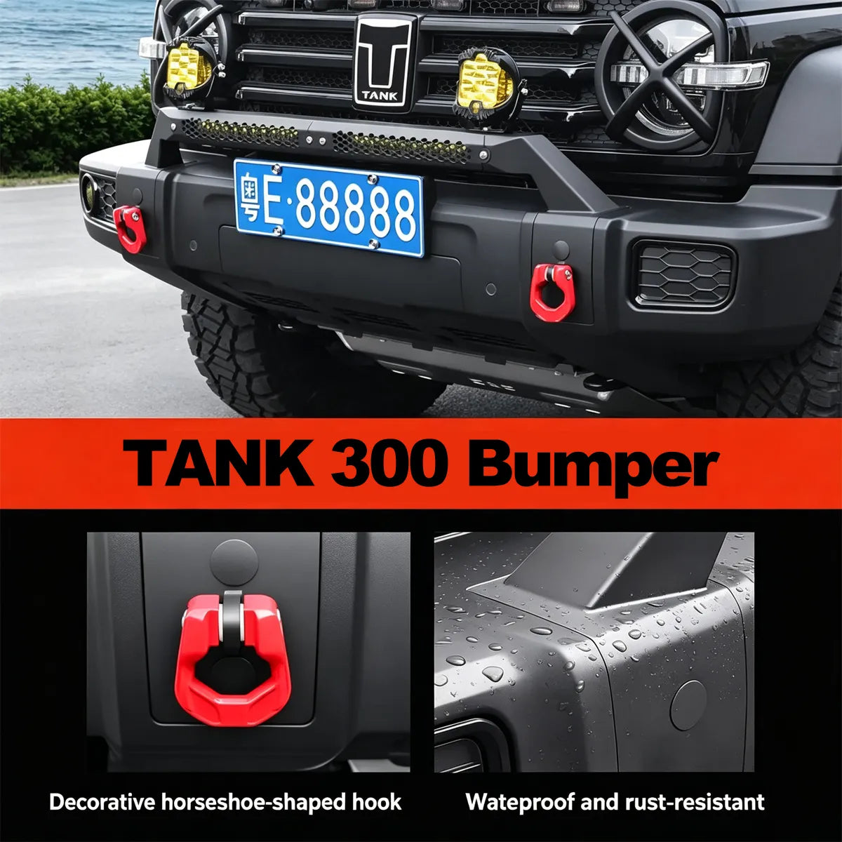 Bracket for LED spotlights on the front bumper for Tank 300
