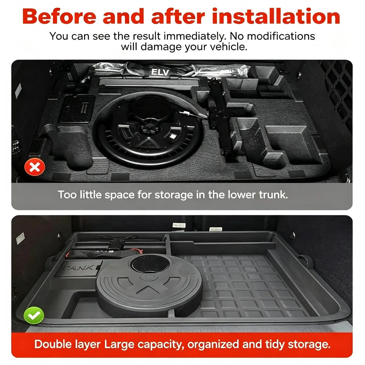 Organiser for the trunk Tank 300 – lower level of storage – Style 2