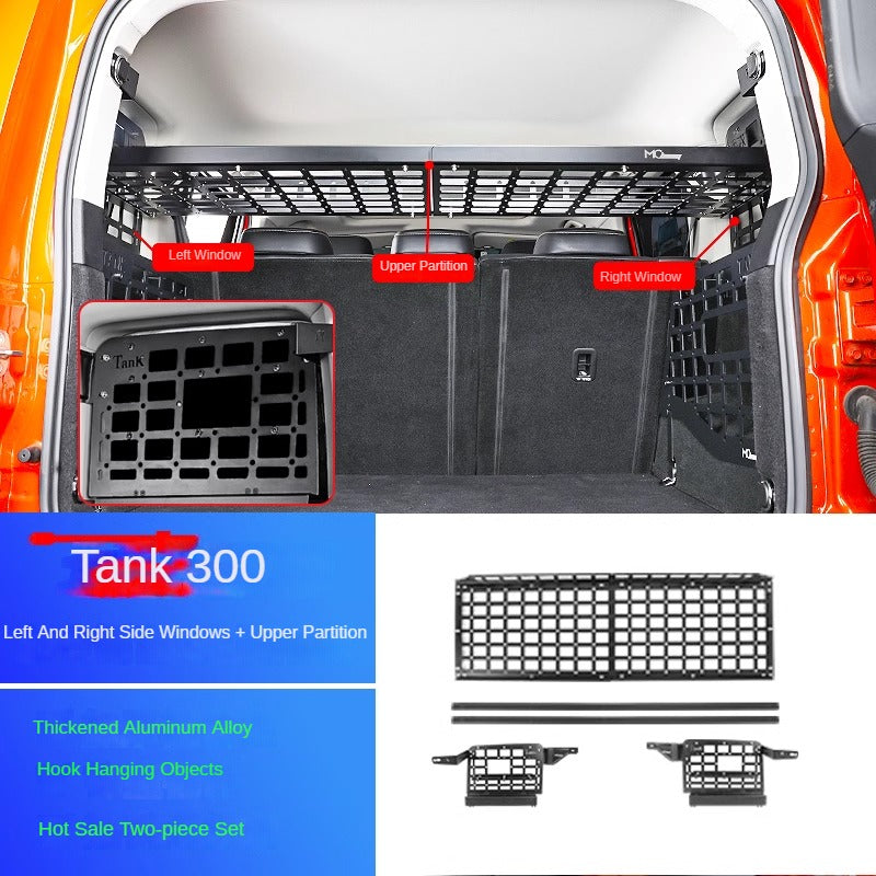 Upgraded Trunk Side Window and Tail Box Storage Rack System for GWM Tank 300