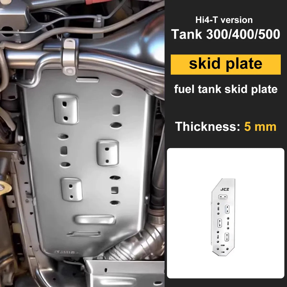 8mm Aluminum Alloy Fuel Tank Skid Plate for GWM Tank 300 / 400 / 500 – Off-Road Underbody Chassis Guard