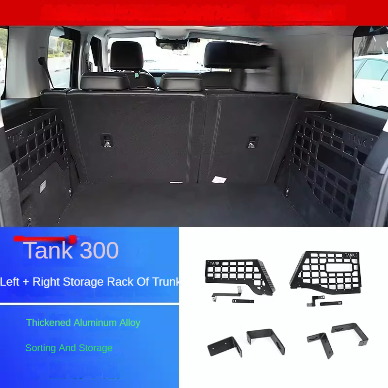 Upgraded Trunk Side Window and Tail Box Storage Rack System for GWM Tank 300
