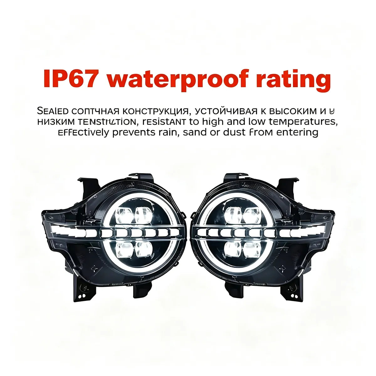 Front headlight for Tank 300, LED-lens, RGB DHO, streaming turn signals