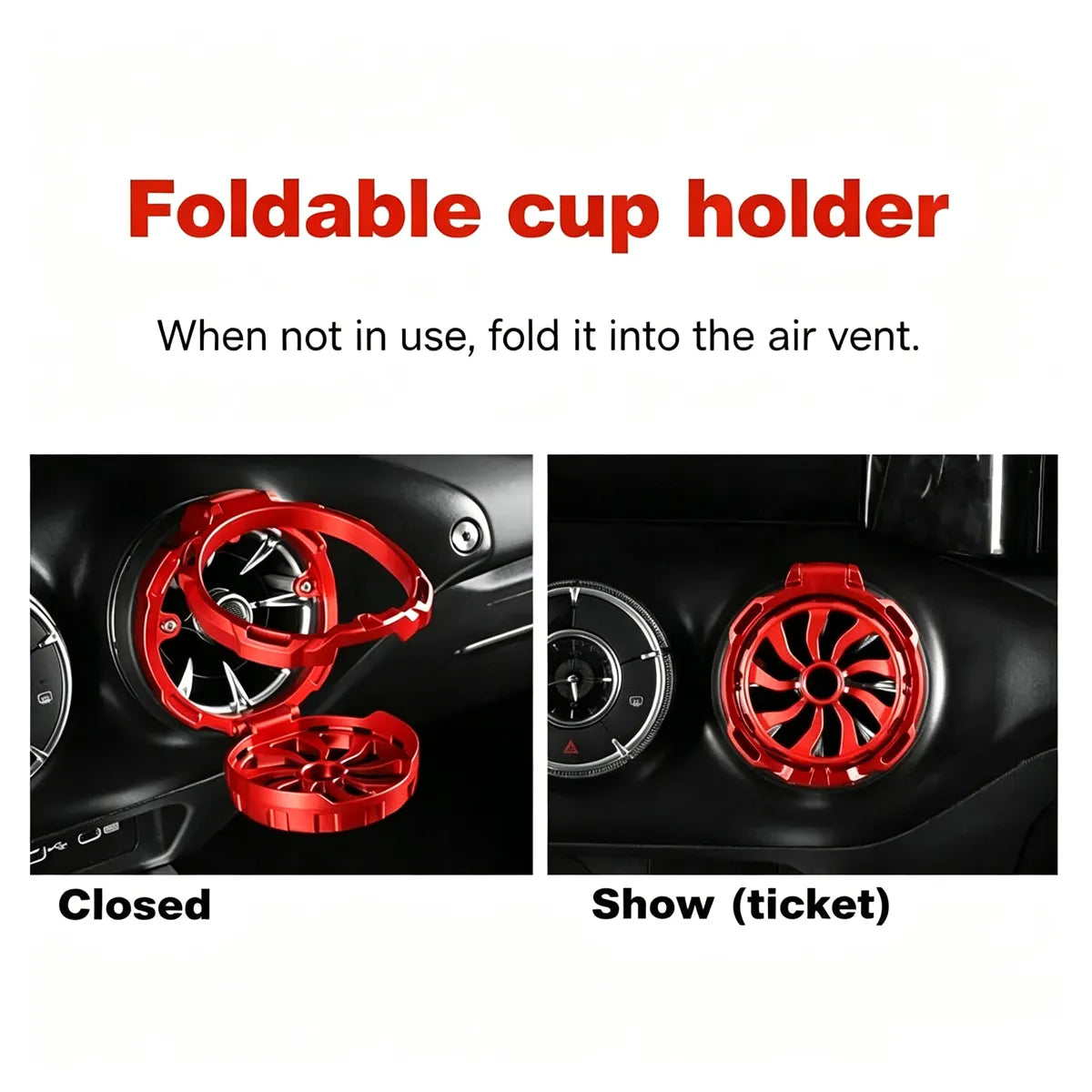 Vent-Mount Folding Cup Holder for Tank 300