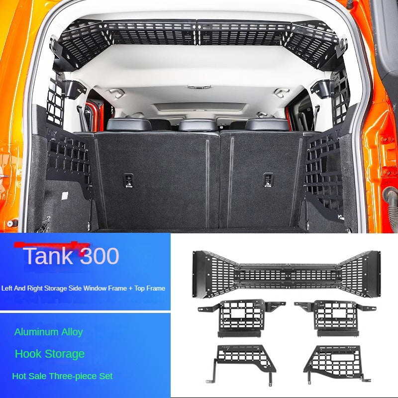 Upgraded Trunk Side Window and Tail Box Storage Rack System for GWM Tank 300