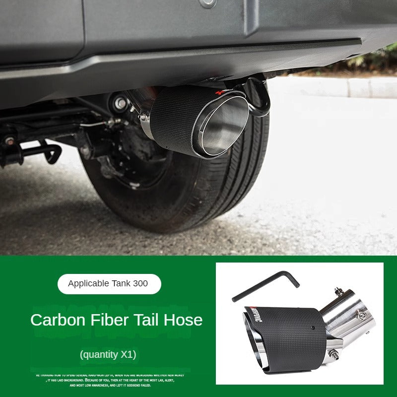 Carbon-Fiber Style Stainless Steel Exhaust Tip for GWM Tank 300 - product image 3 of 3