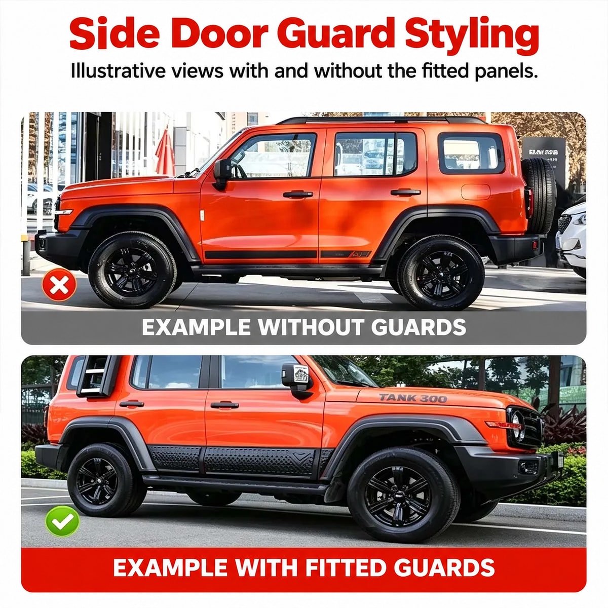 GWM Tank 300 six-piece side-door lower guard set — image 1