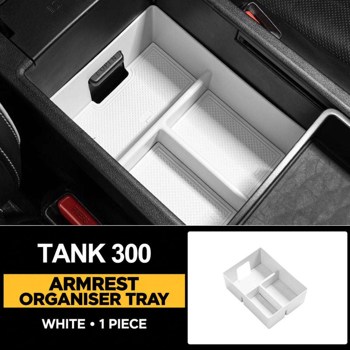 Centre-Console Armrest Organiser Tray for GWM Tank 300