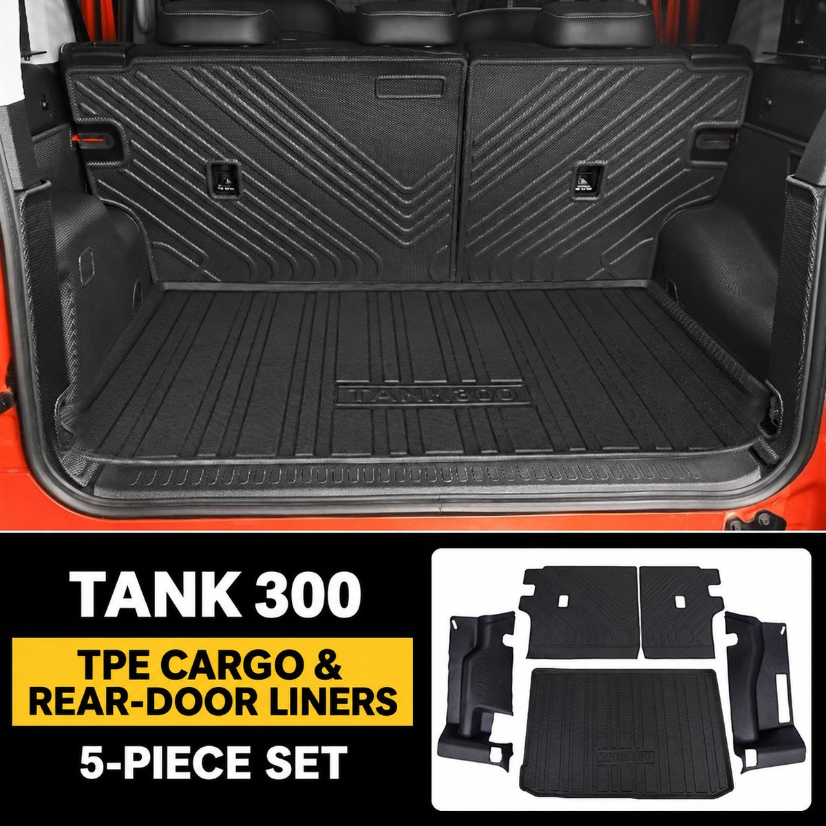 TPE Cargo and Tailgate Liner Sets for GWM Tank 300