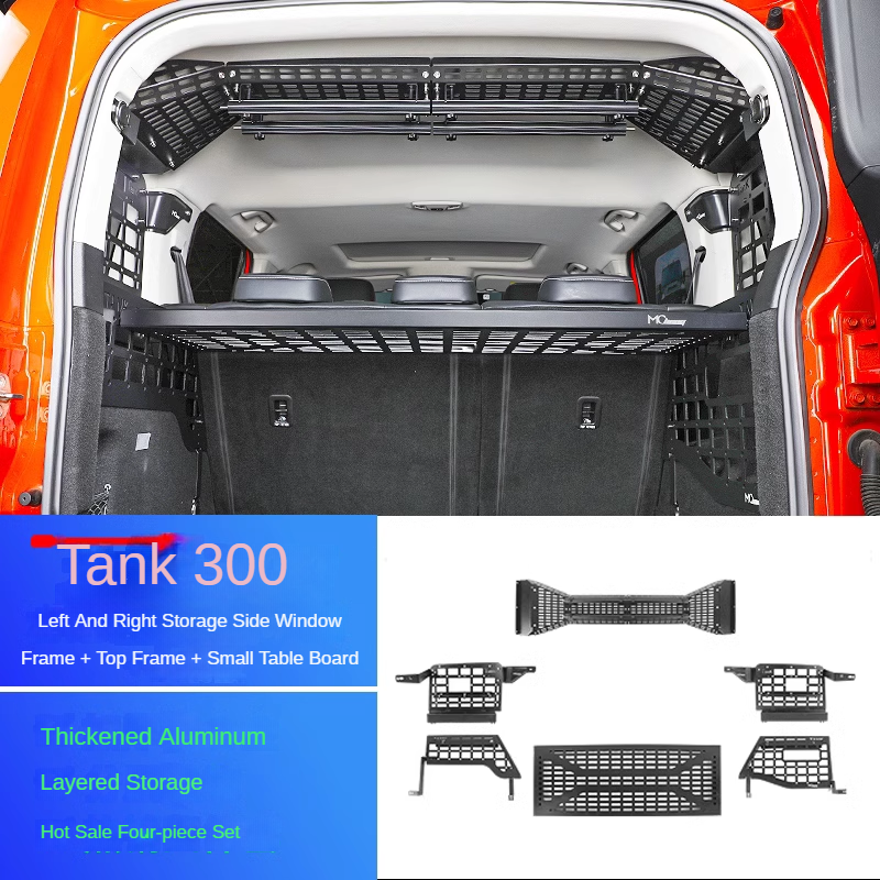 Upgraded Trunk Side Window and Tail Box Storage Rack System for GWM Tank 300