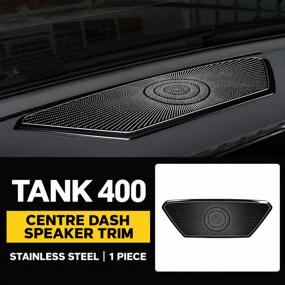 Speaker Grille Cover Collection for GWM Tank 400 – Dashboard Centre Speaker Grille – Black