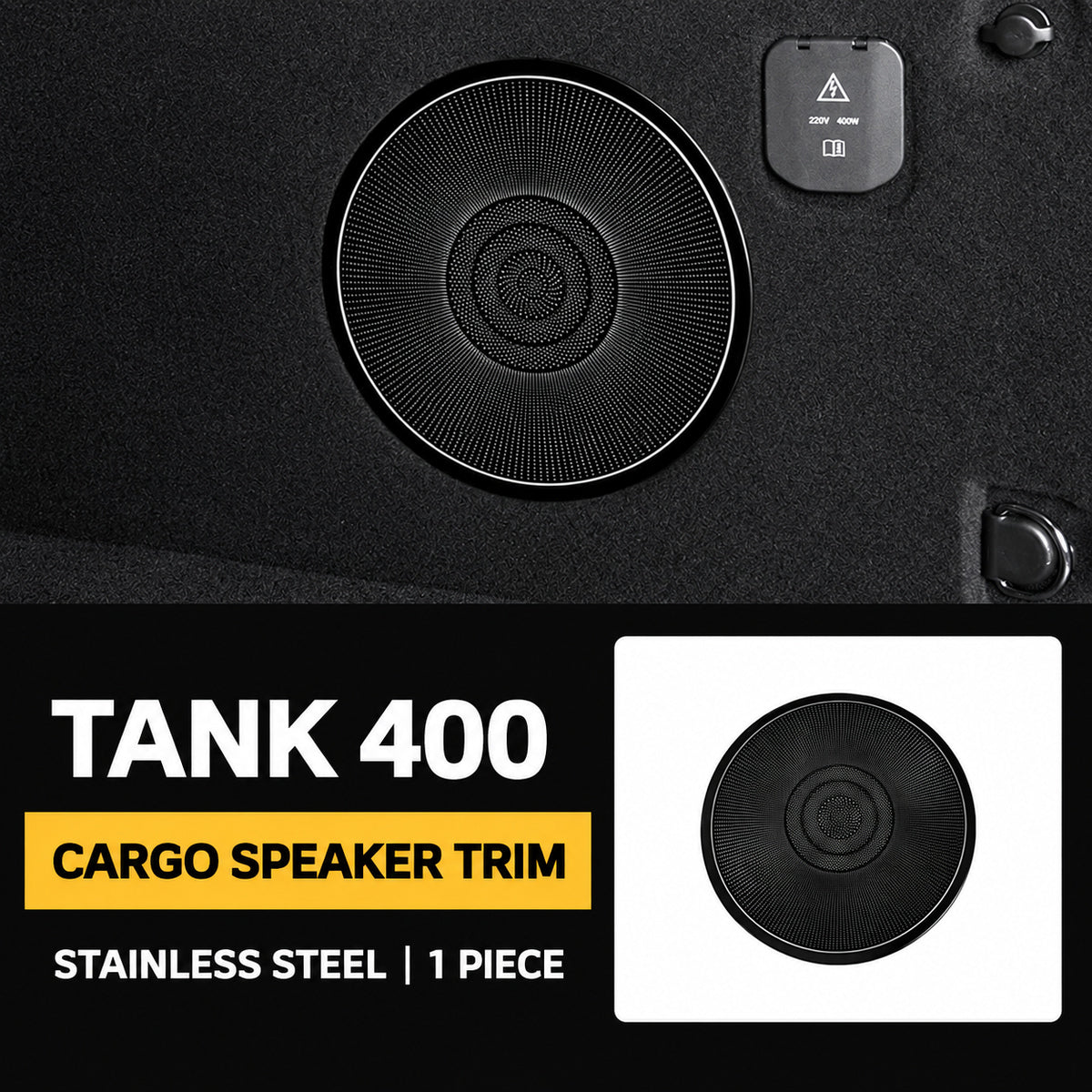 Speaker Grille Cover Collection for GWM Tank 400 – Cargo Area Round Speaker Grille – Black