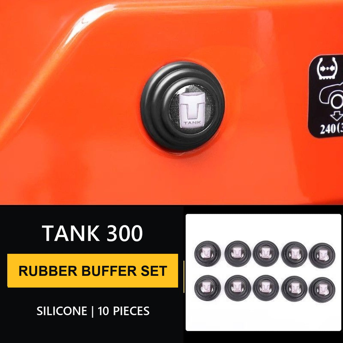 Door Anti-Rattle Buffer Pads for GWM Tank 300 – 10-Piece Set