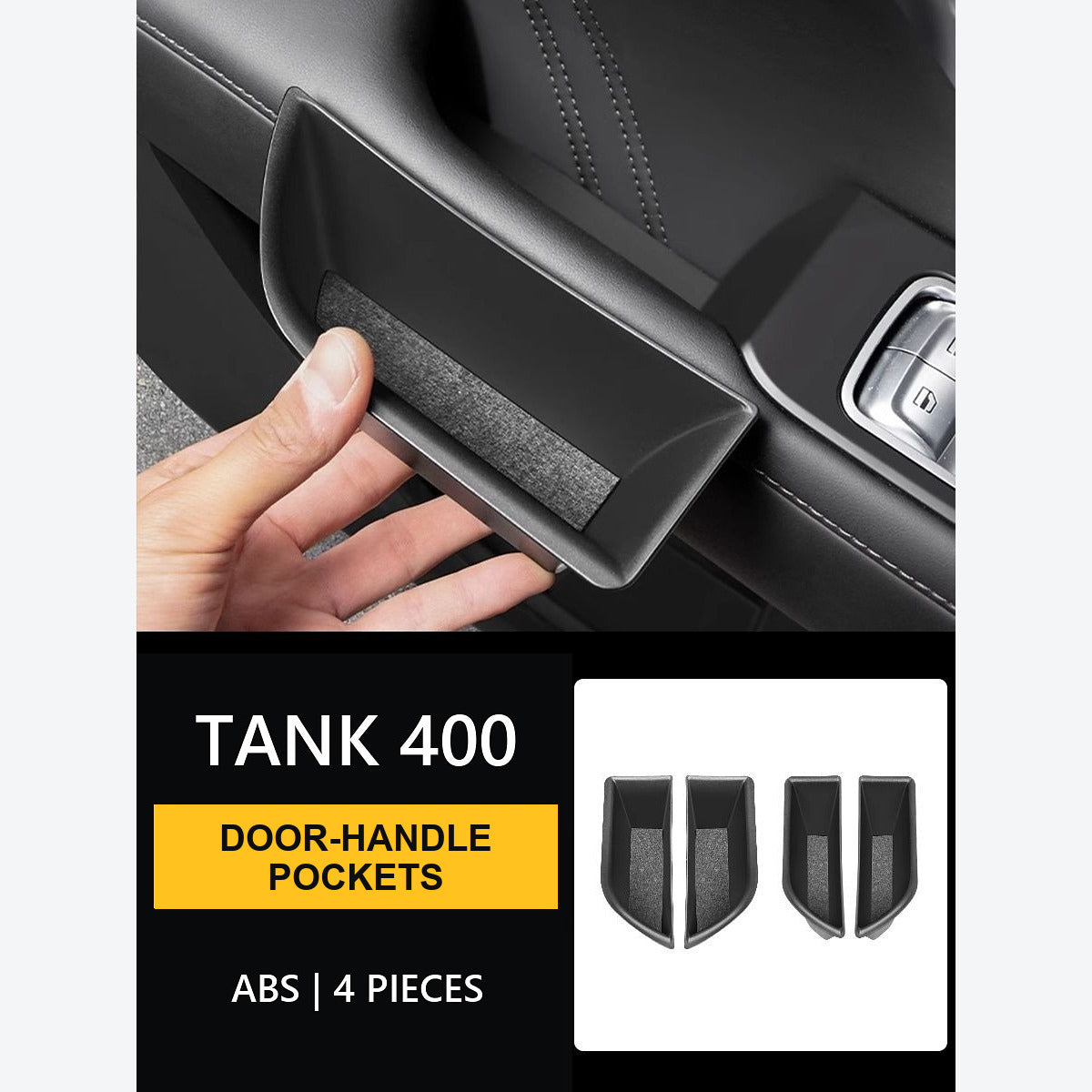 Door-Handle Pocket Organisers for GWM Tank 400 – 4-Piece Set