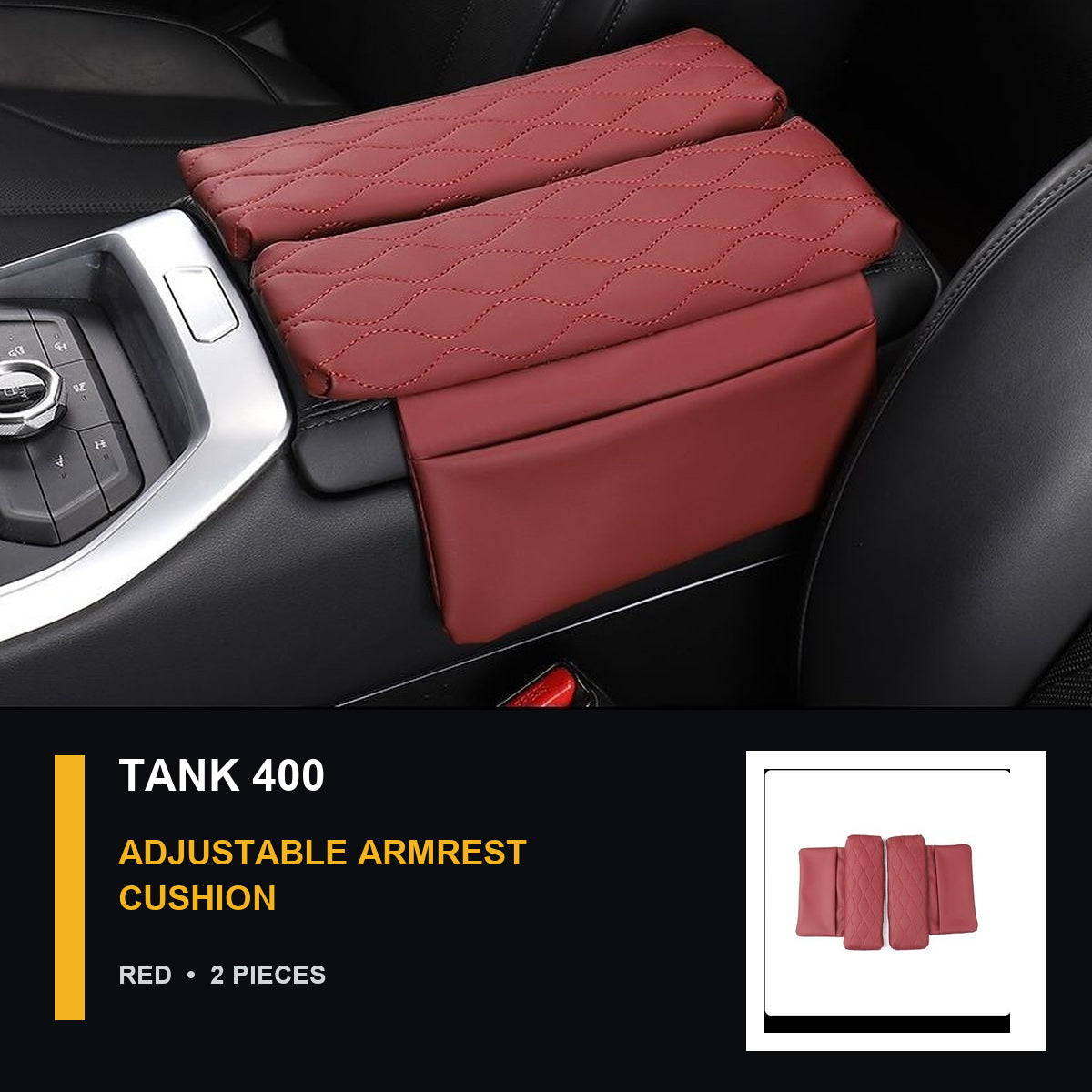 Adjustable Centre Armrest Height Pads for GWM Tank 400 – 2-Piece Set – product image 7