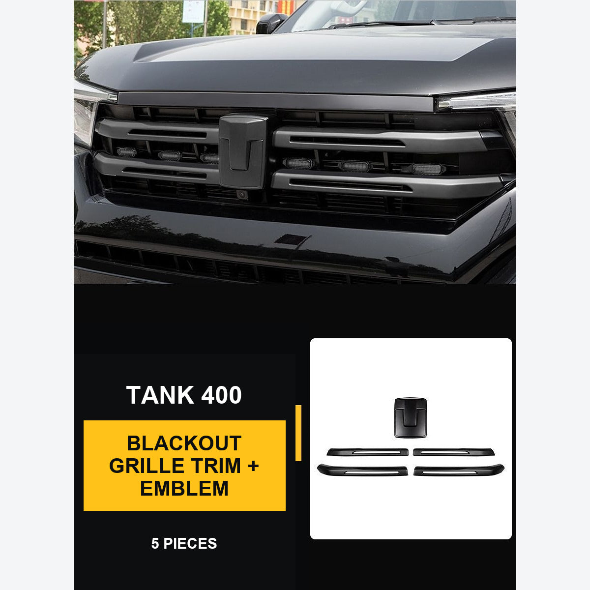 Blackout Grille Trim and Emblem Kits for GWM Tank 400 – product image 7