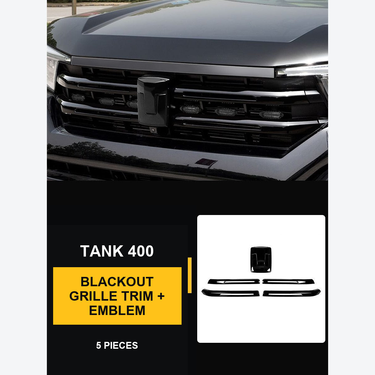 Blackout Grille Trim and Emblem Kits for GWM Tank 400 – product image 8