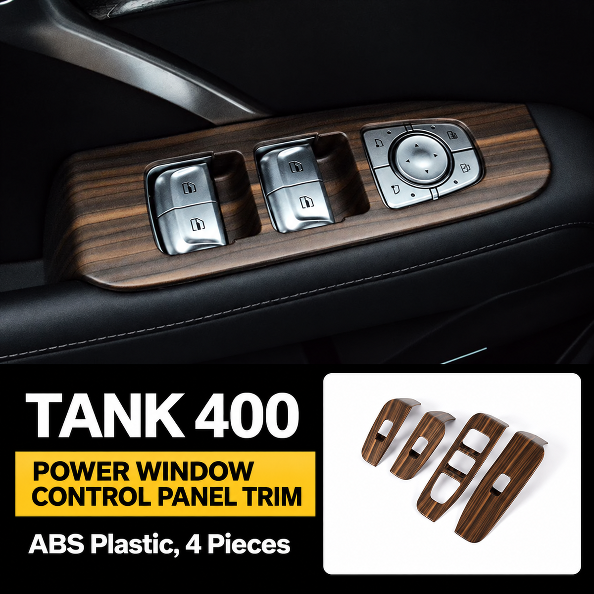 Walnut-Look Interior Trim Collection for GWM Tank 400 – gallery image 3