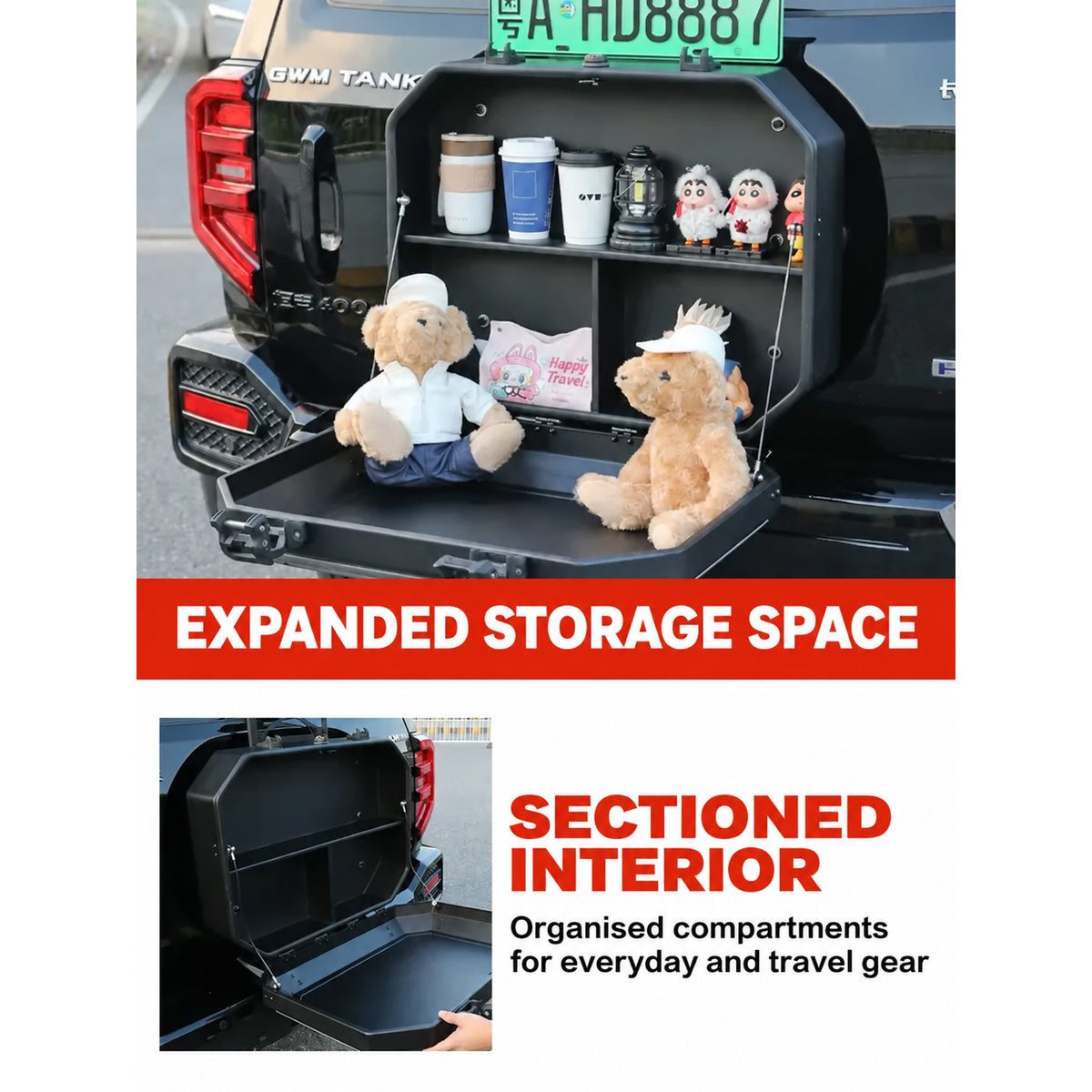 Lockable Aluminium Rear-Door Storage Box for GWM Tank 400 – image 5