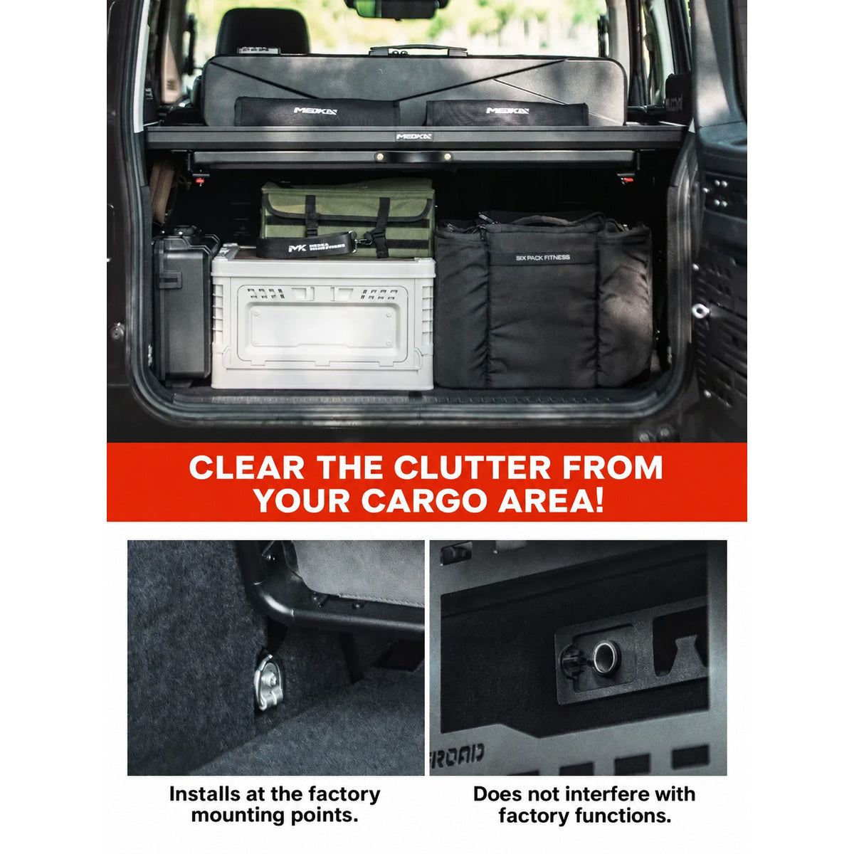 GWM Tank 300 cargo rack factory mounting points and organised boot space