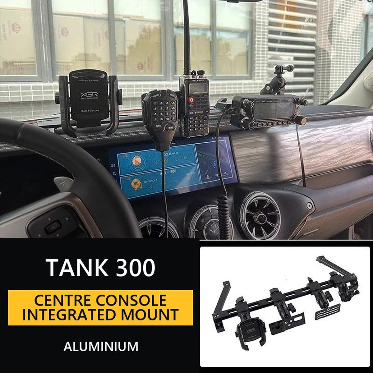 Centre Console Integrated Mount System for GWM Tank 300 – Style 1