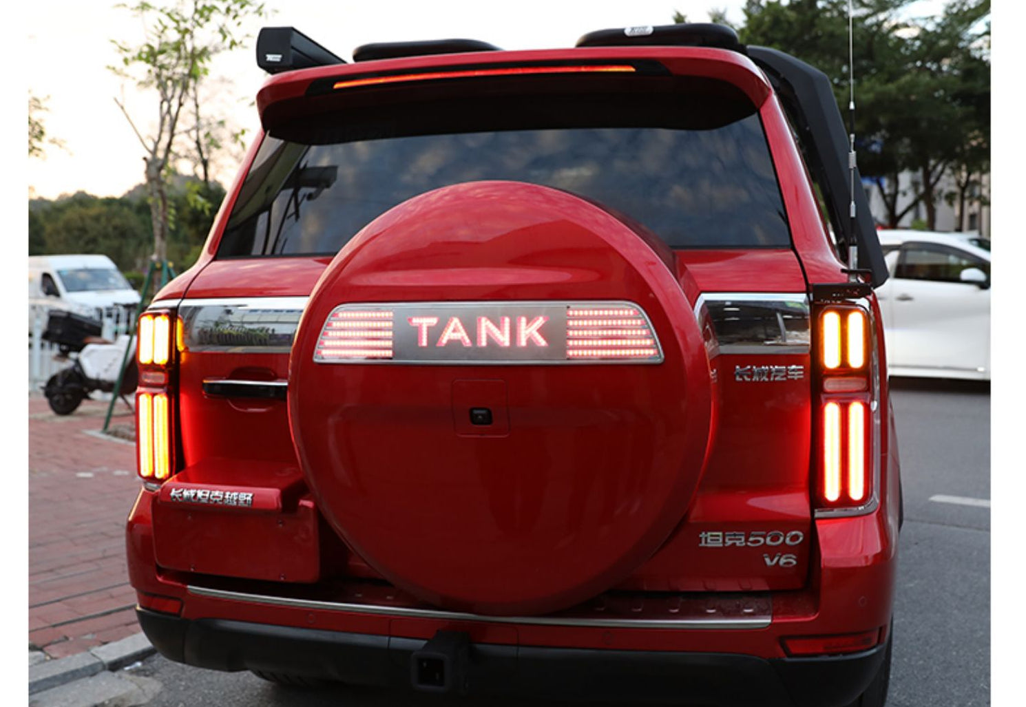 GWM Tank 500 Spare Tire Cover Flow Light Modified LOGO Letter Light Strip Brake