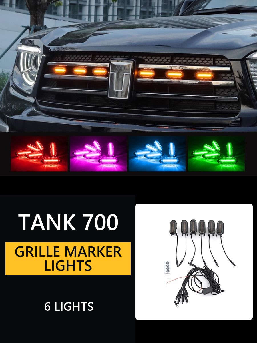 LED yellow headlights for Tank 700 grille – image 10#Colour_Colourful