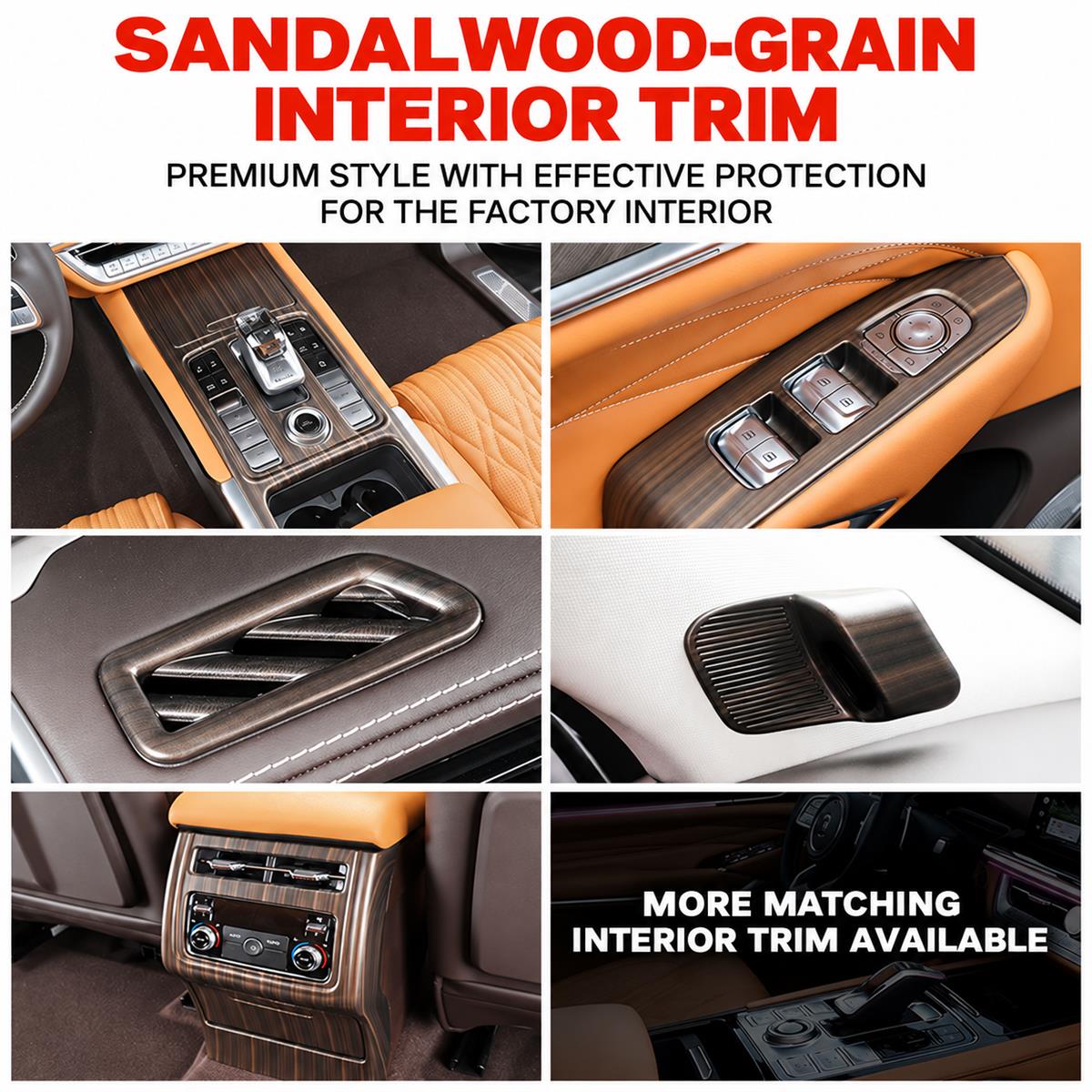 Tank 500 sandalwood-grain interior trim collection