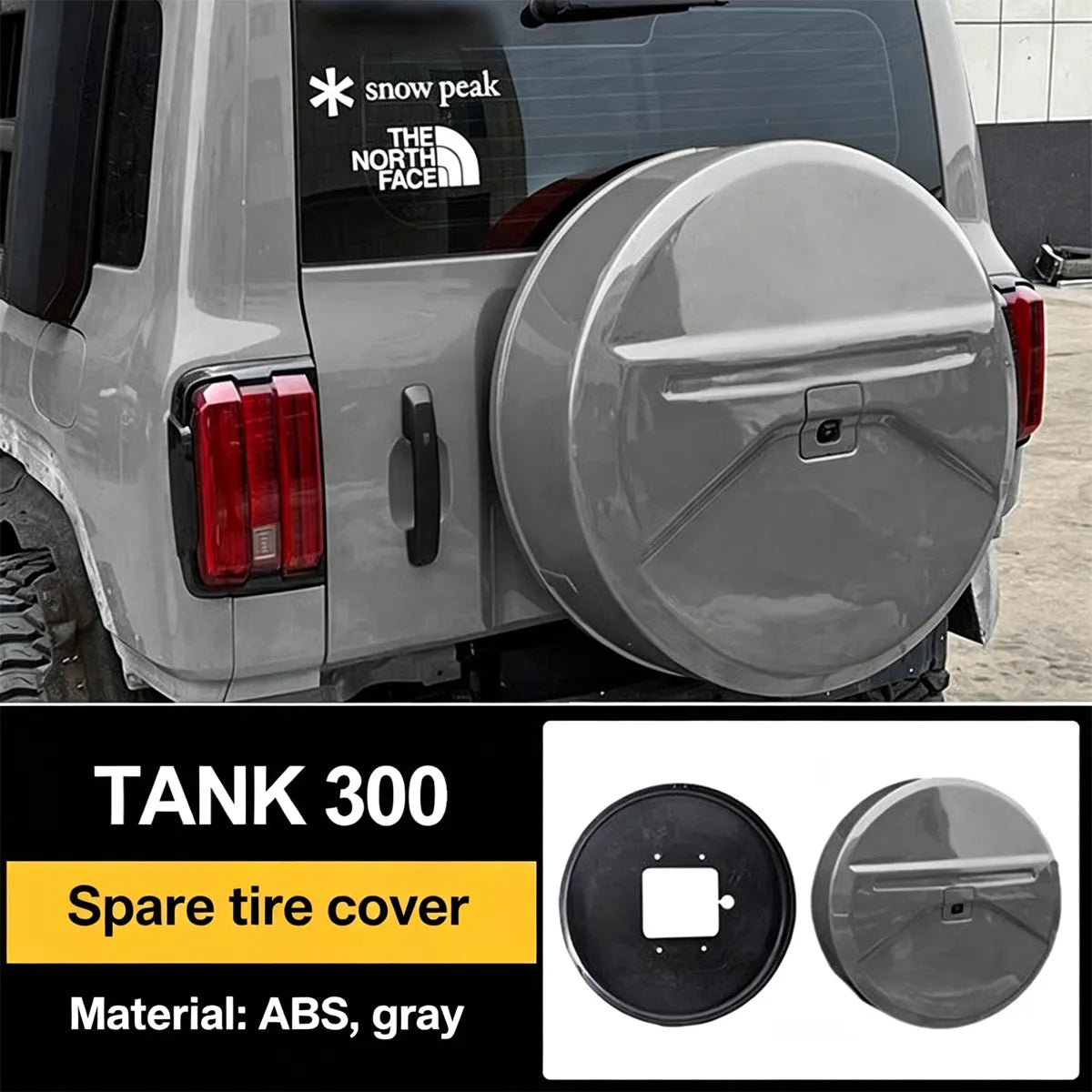 Glowing and fully covering protective cover for the spare wheel of Tank 300
