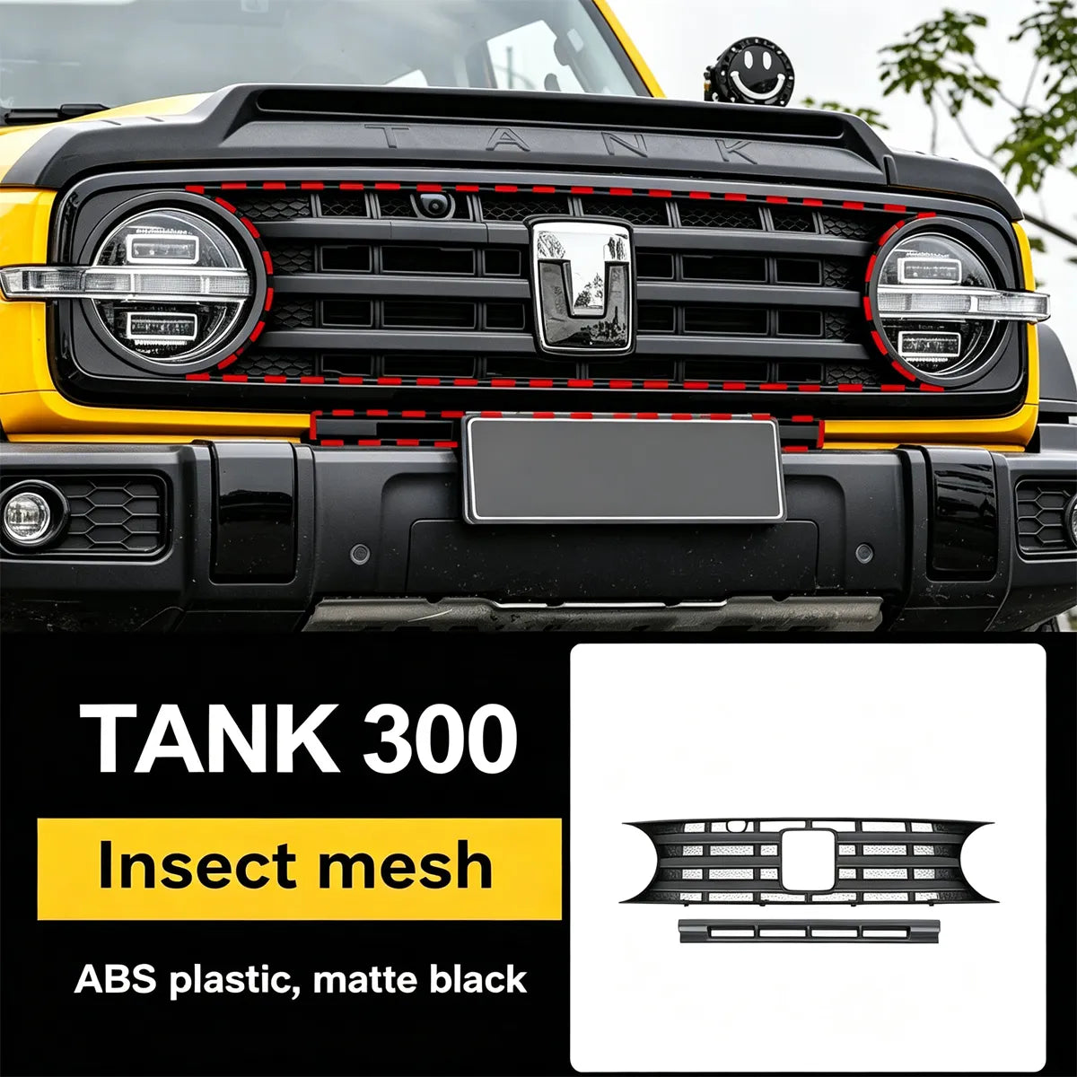 Protective radiator netting for Tank 300 – Mosquito netting
