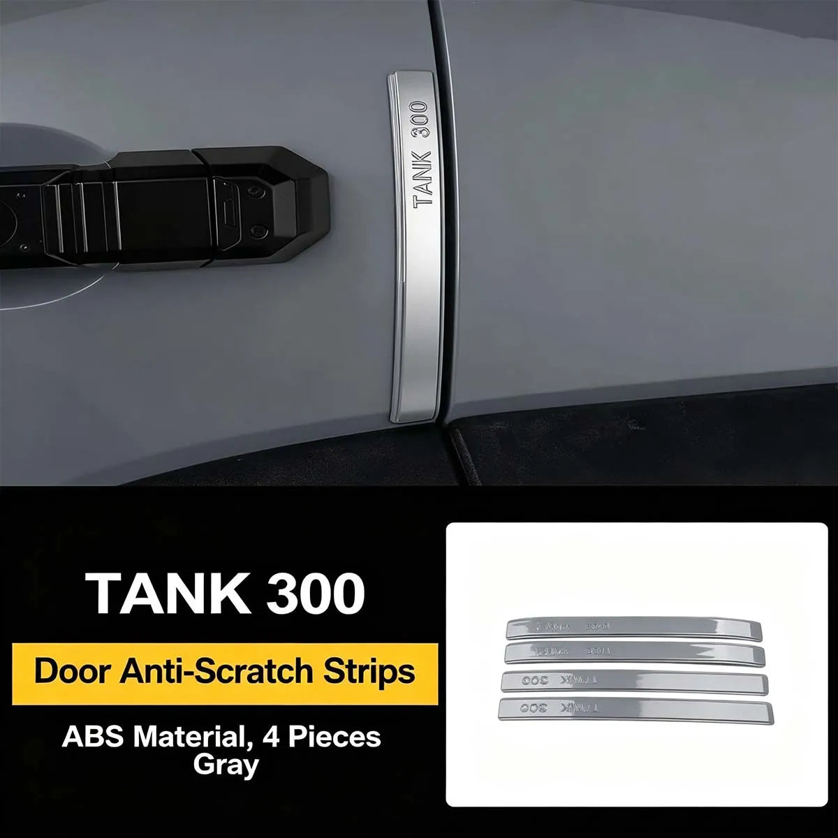 GWM Tank 300 four-piece door anti-scratch trim strip set in grey