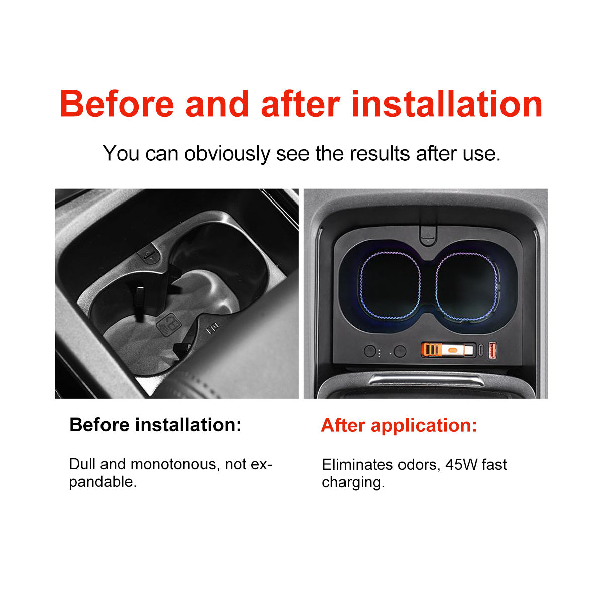 GWM Tank 300 charging dock before and after installation