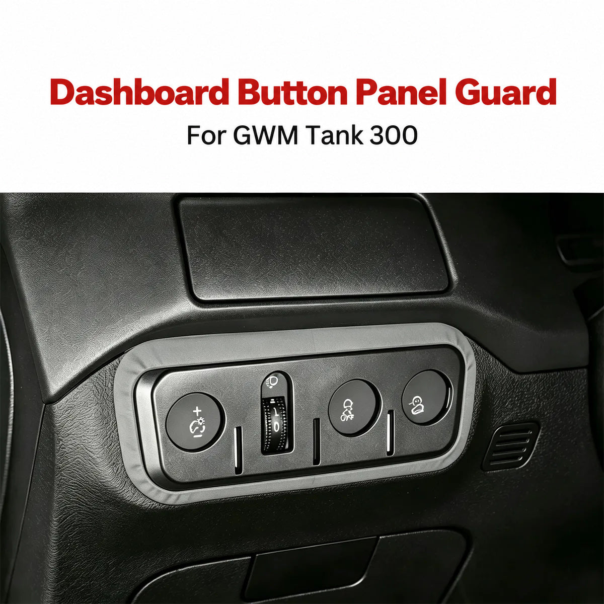 GWM Tank 300 dashboard button panel guard installed