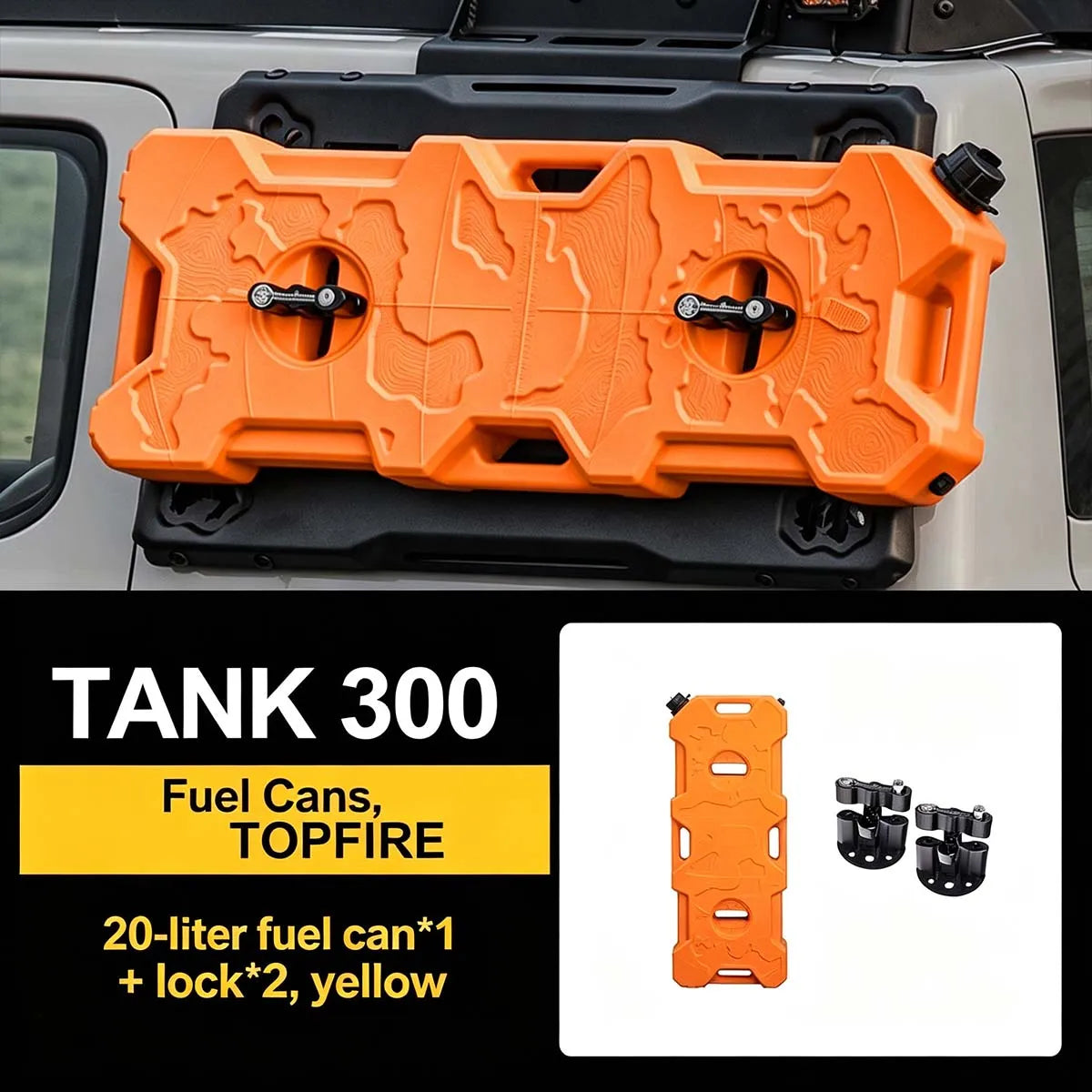 Topfire 20 L orange fuel can kit for GWM Tank 300