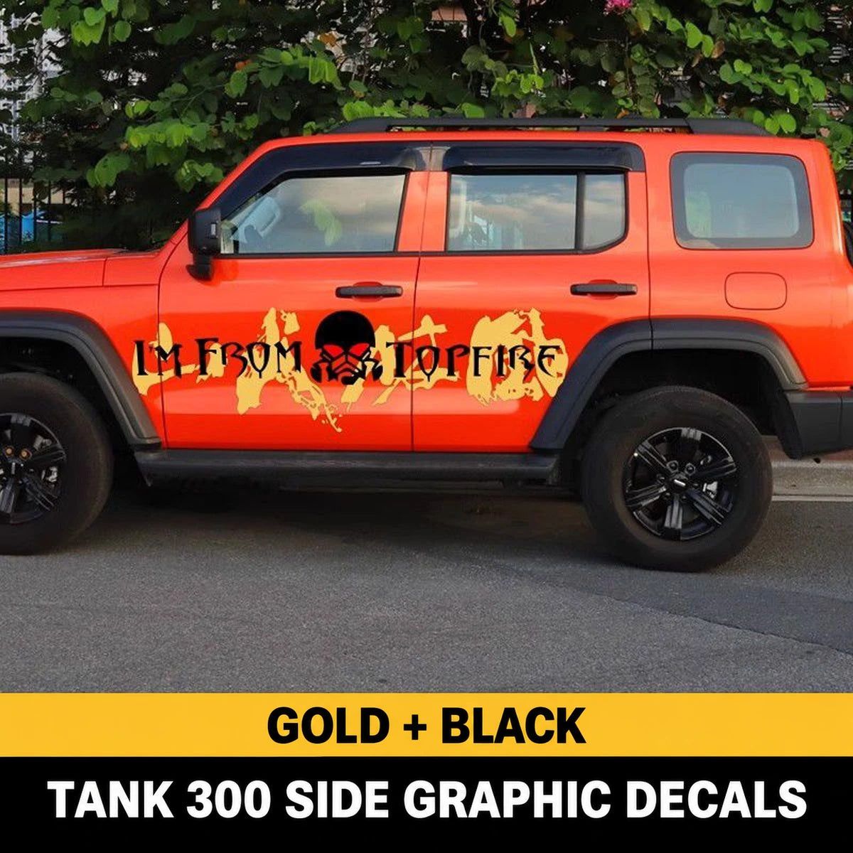 GWM Tank 300 Gold + Black decals – verified product photograph