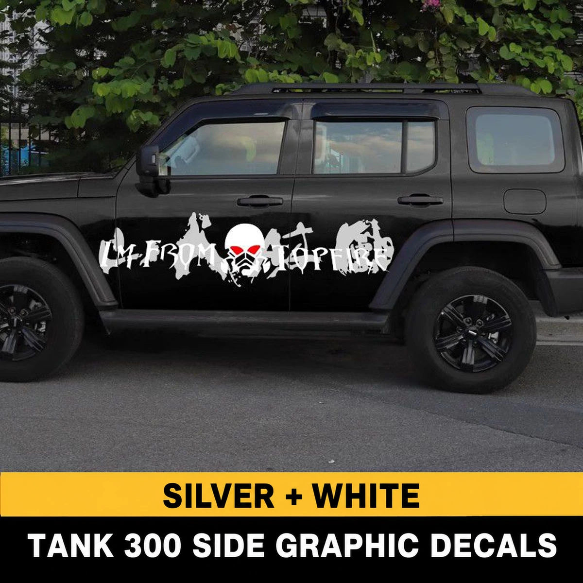 GWM Tank 300 Silver + White decals – verified product photograph