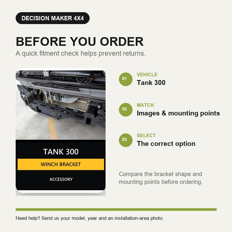 Winch Bracket for Tank 300 – fitment check