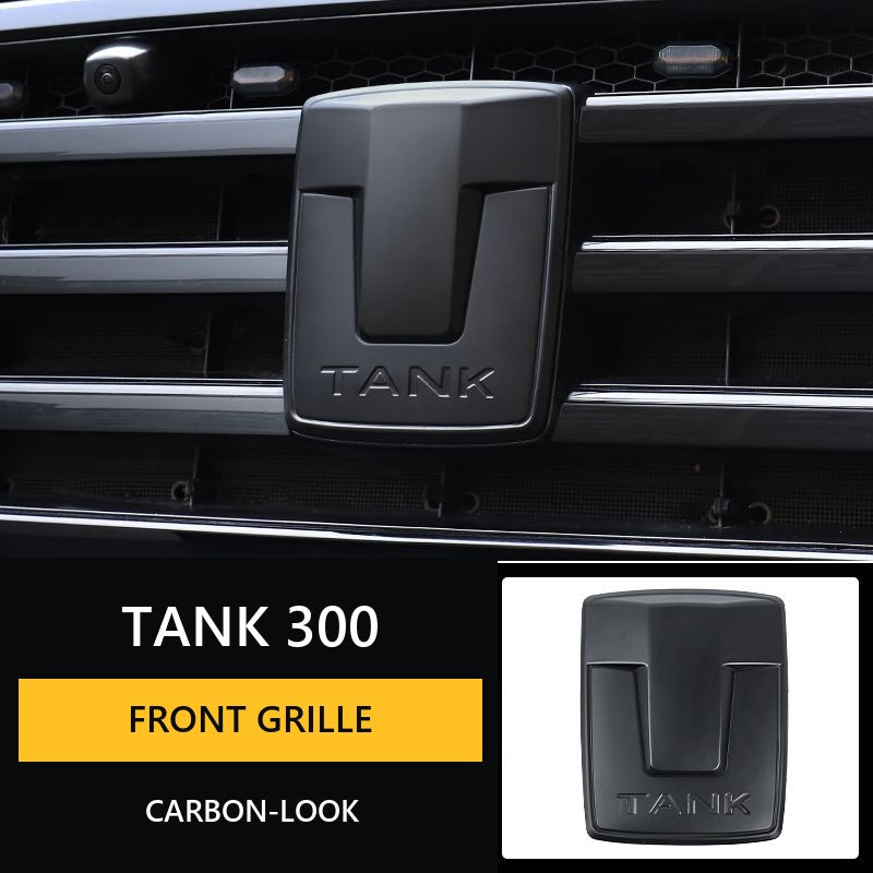 Carbon-Look Front Grille Emblem Cover for Tank 300 – Product image 8#Colour_Black-matted, khaki