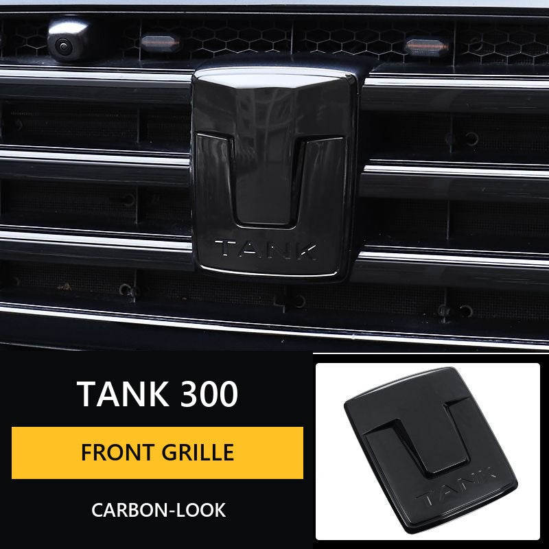 Carbon-Look Front Grille Emblem Cover for Tank 300 – image 9#Colour_Black, creamy