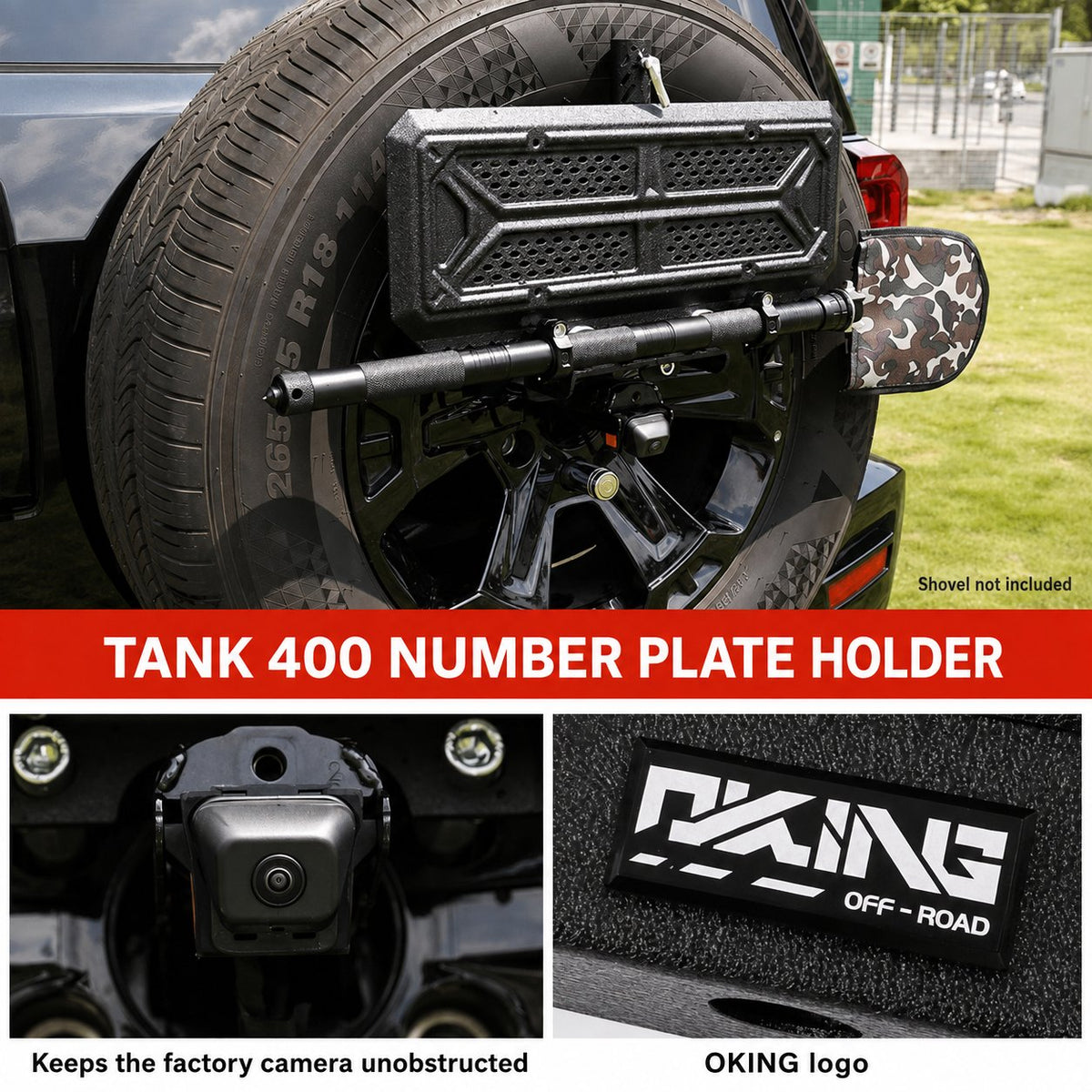 Tank 400 Bracket for the number plate on the spare wheel – image 2
