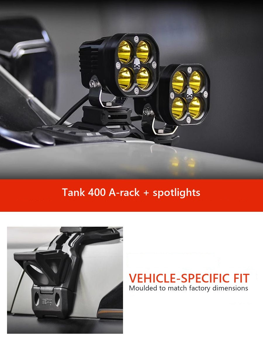 LED spotlights on the hood and A-pillar Tank 400 – image 2