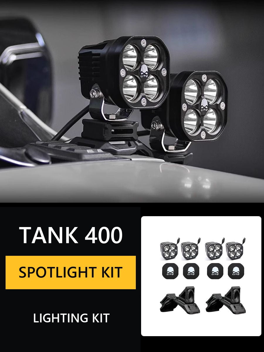 LED spotlights on the hood and A-pillar Tank 400 – image 9#Colour_White-coloured