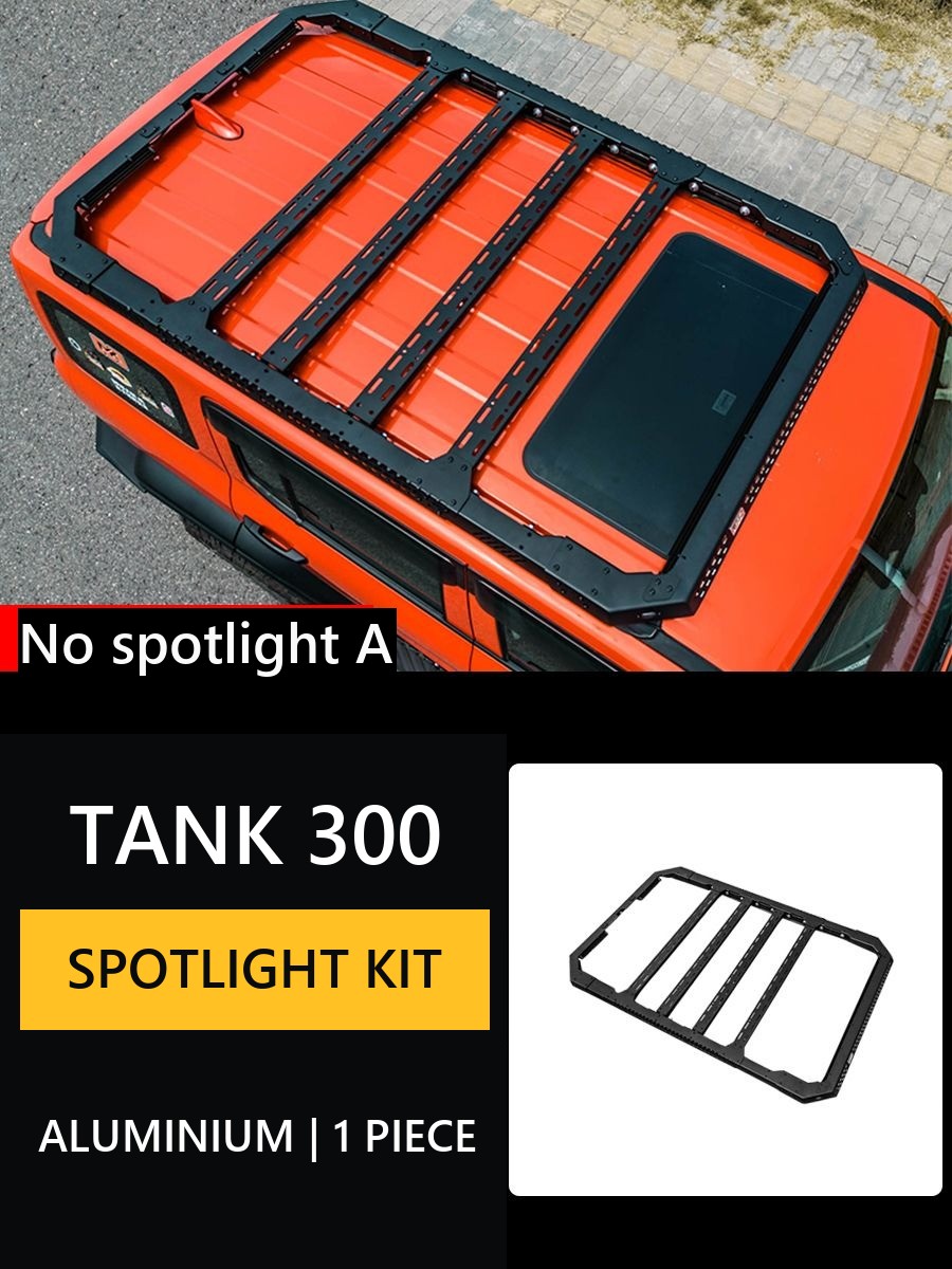 Integrated Roof Cargo Platform for Tank 300 with hidden LED spotlights – product image 7#Colour_Matte