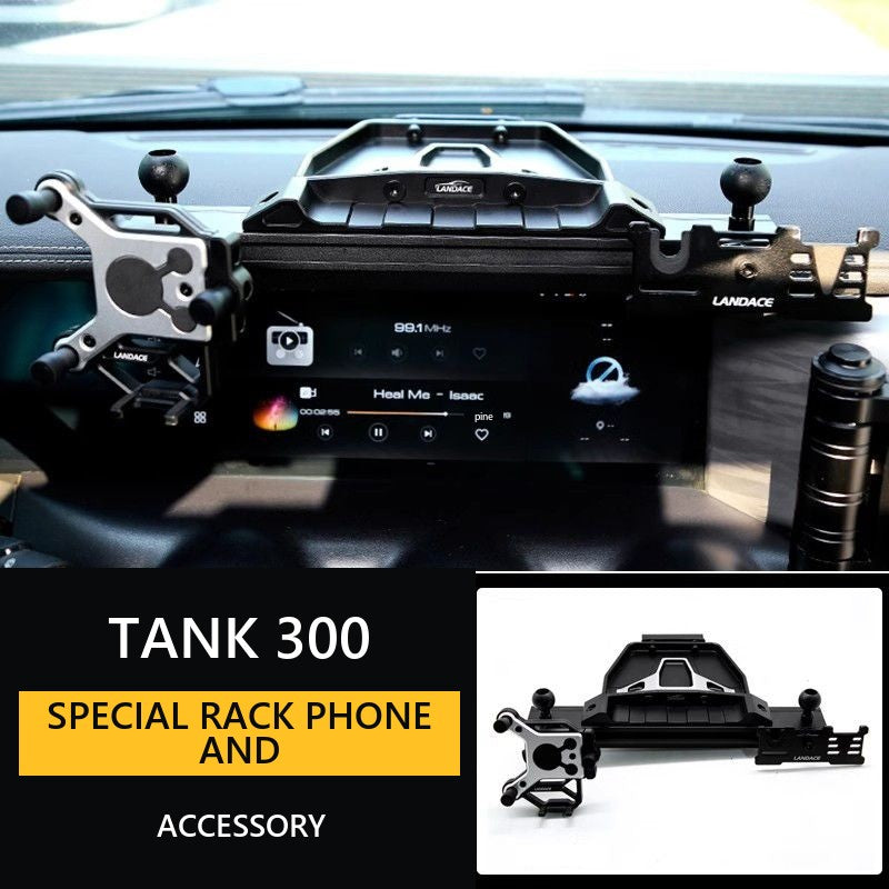 Special rack for phone and microphone in the centre console Tank 300#Colour_Matte